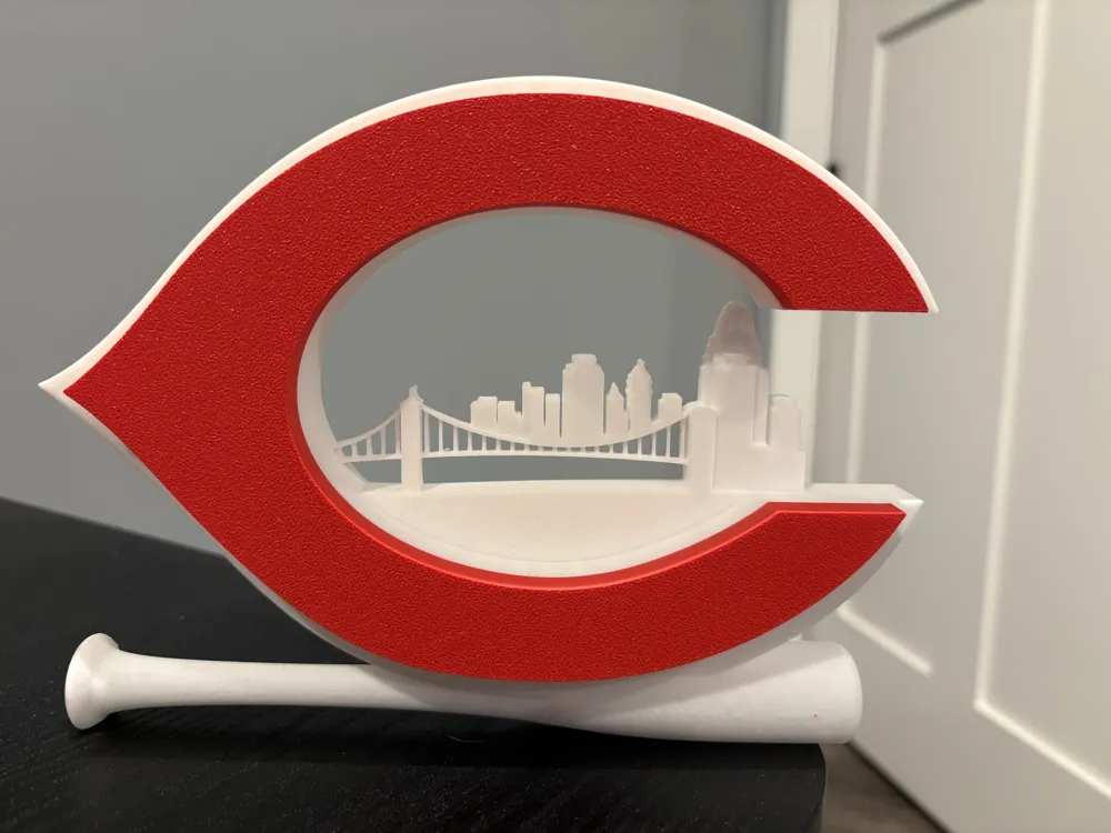 Cincinnati Reds Skyline Logo - Free 3D Print Model - MakerWorld