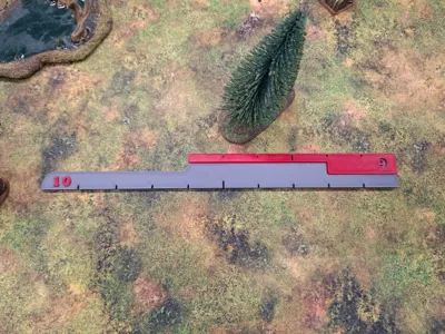 Wargaming ruler 10-6 inch