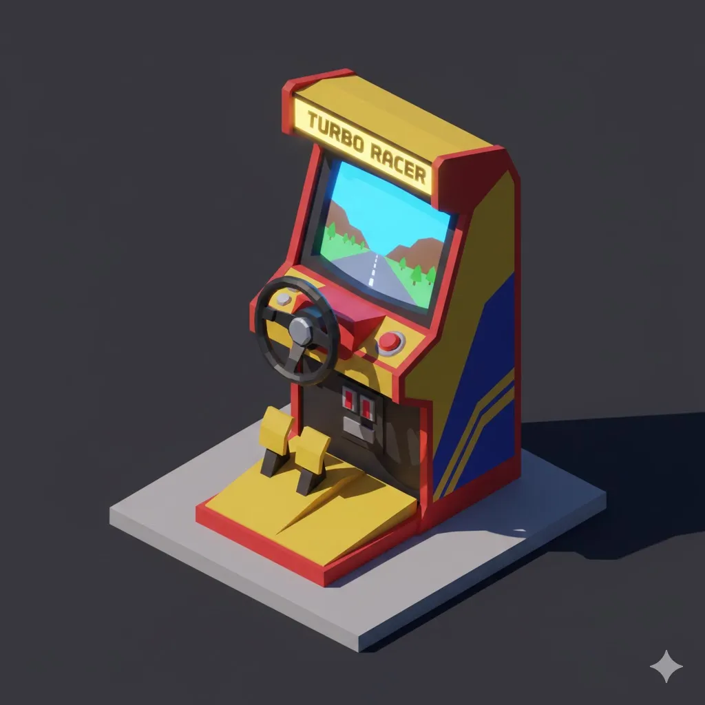 Low Poly Arcade Racing Machine - Free 3D Print Model - MakerWorld