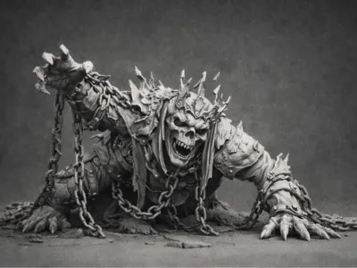 Deathcrown – Chained Undead King (Horror Figurine)