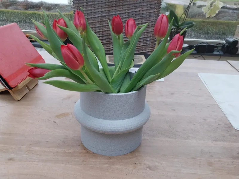 Minimalist flower pot (fuzzy skin)