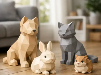 Low Poly Pets Set 