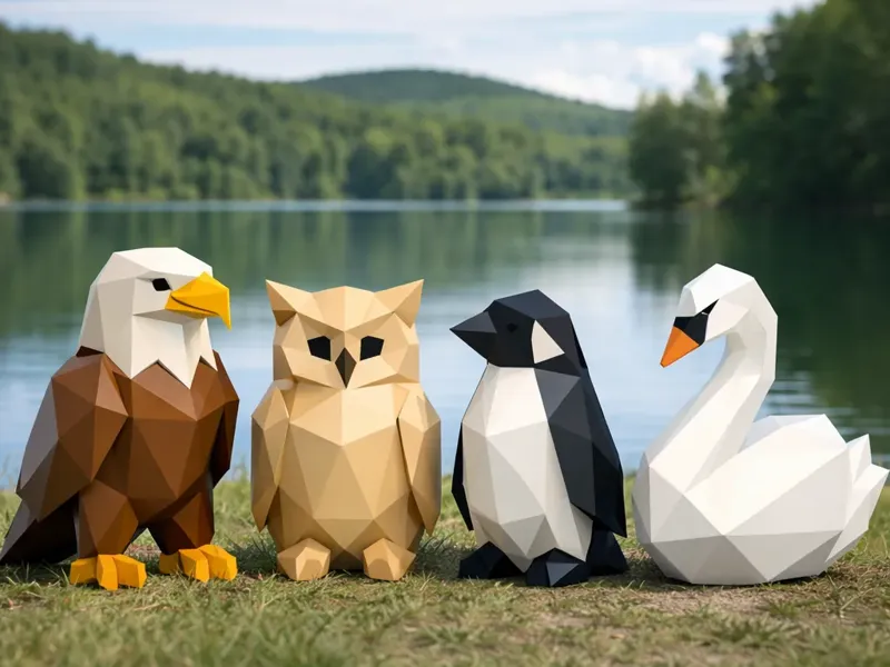 Abstract Minimal Animals – Birds Set (Low Poly)