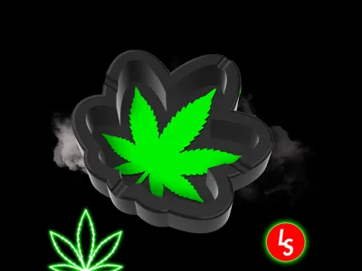 Ashtray and Tray Weed Leaf