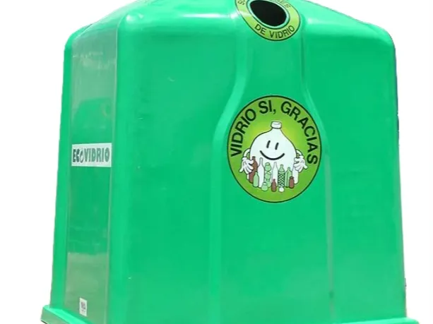 contenedor verde para reciclado de cristal