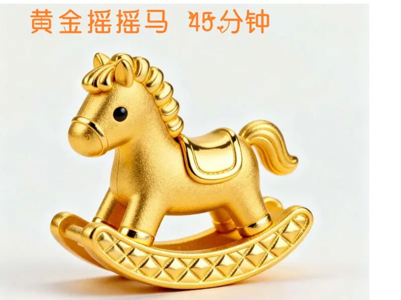 摇摇马黄金马，马上有钱摆件