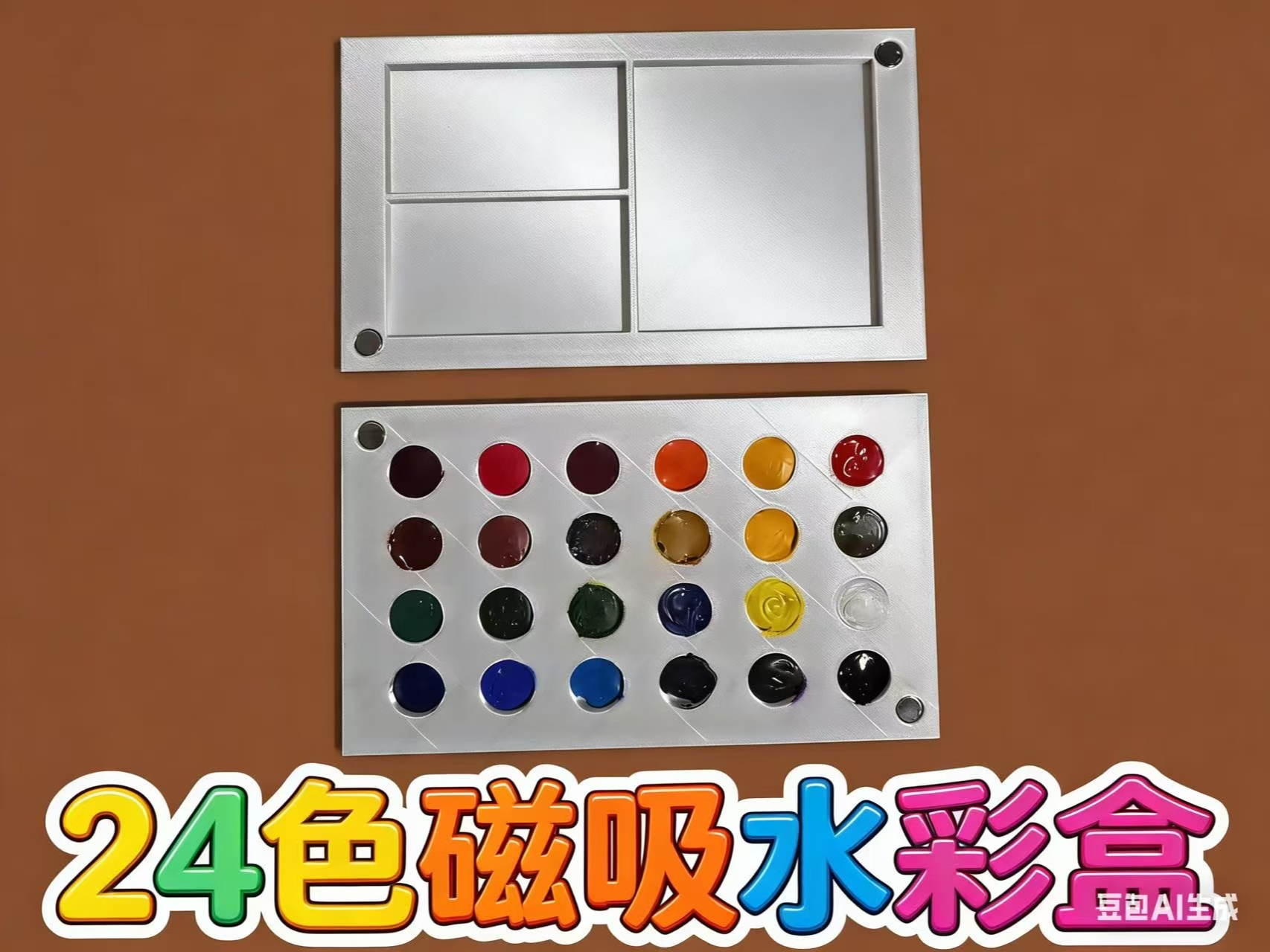 24色磁吸水彩分装盒