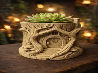 Enchanted Tree Trunk Fairy Cottage S Planter