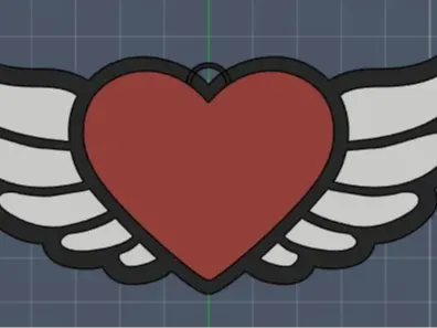 Llavero de corazón alado