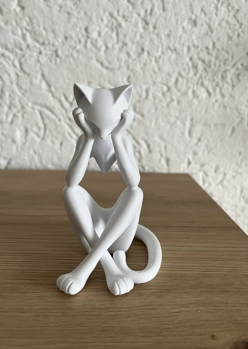 Meditative Cat Sculpture