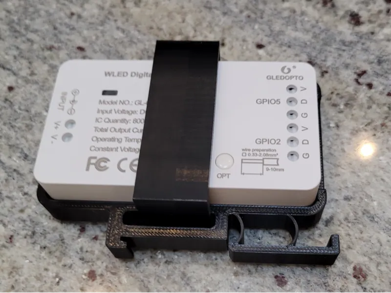 DIN rail mounting for GLEDOPTP WLED controller