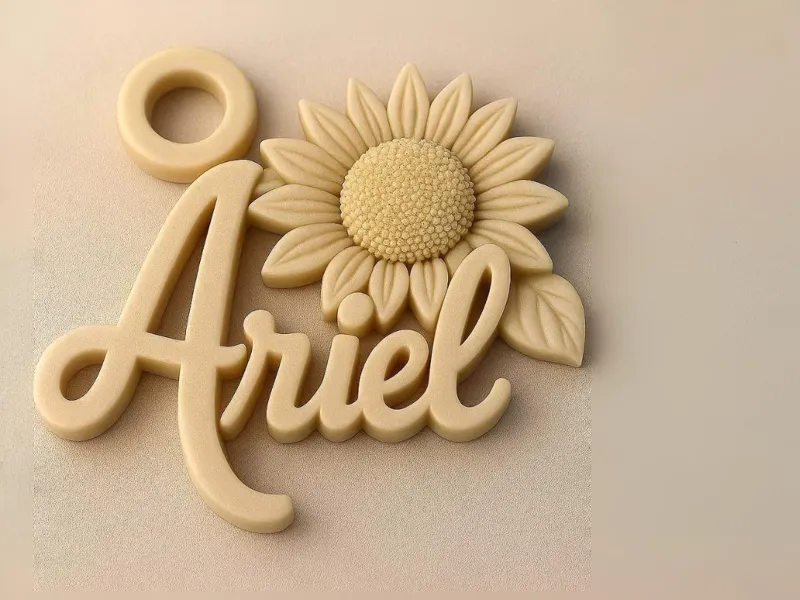 Ariel  Name Sculpture with Sunflower personal