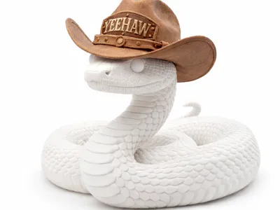 cute snake with cowboy hat