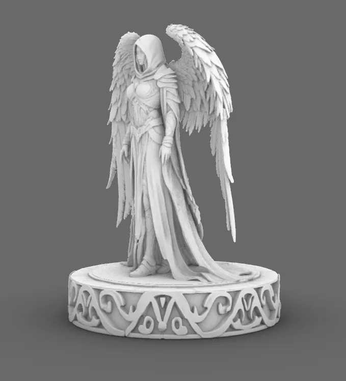 Winged Angel Warrior Statue Fantasy Armored - Free 3D Print Model ...