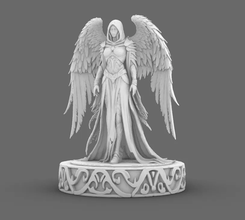 Winged Angel Warrior Statue Fantasy Armored - Free 3D Print Model ...