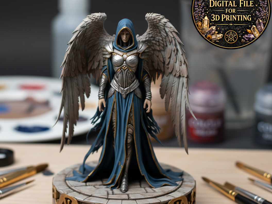 Winged Angel Warrior Statue Fantasy Armored