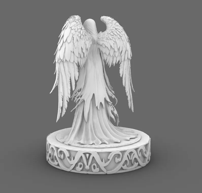Winged Angel Warrior Statue Fantasy Armored - Free 3D Print Model ...