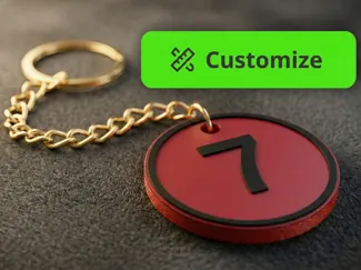 Customizable Parametric Keychain Numbers AMS Ready