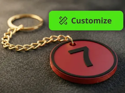 Customizable Parametric Keychain Numbers AMS Ready