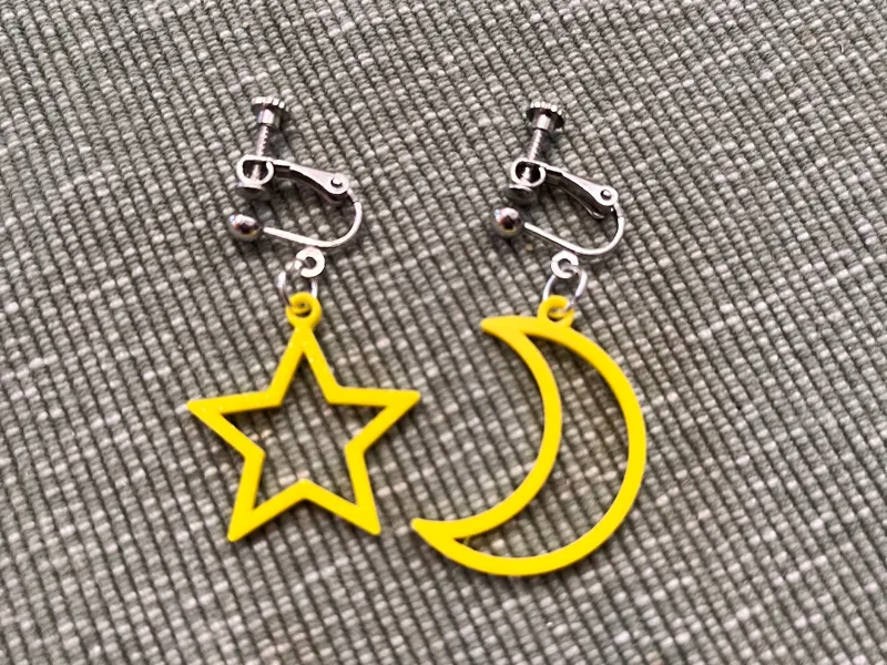 Moon and Star Earrings