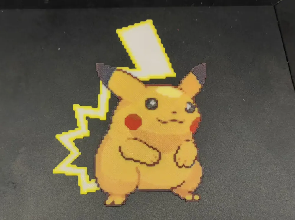 Red Yellow Blue White four-color stacked Pokemon Gigantamax Pikachu ...