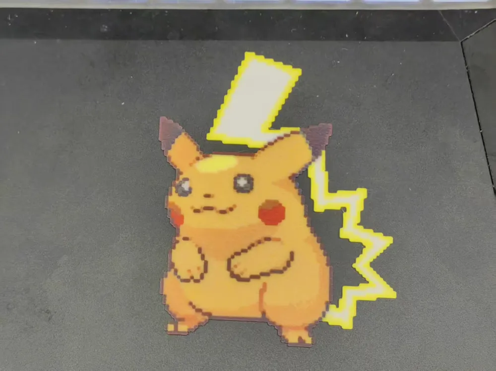 Red Yellow Blue White four-color stacked Pokemon Gigantamax Pikachu ...