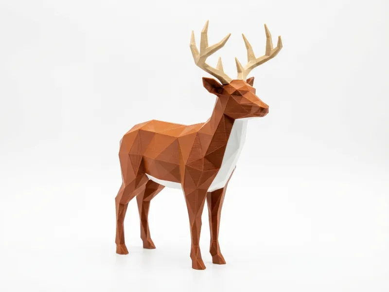 Low Poly Geometric Deer – 3 Color AMS