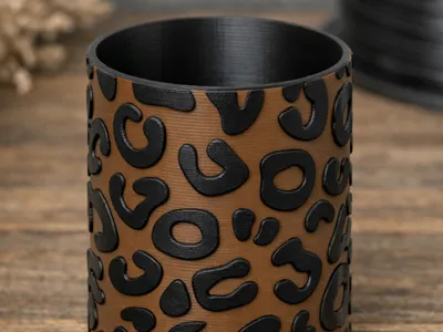 Leopard print container