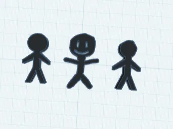 3 Stickman figures