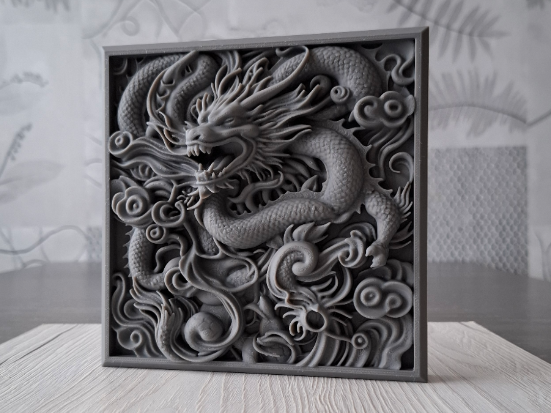 Celestial Dragon - Relief Sculpture