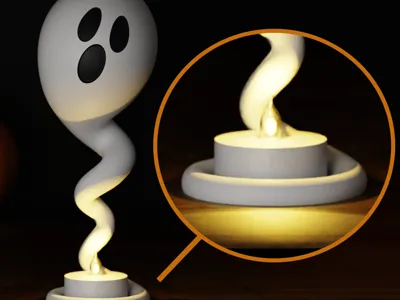 Spiral Ghosts Candle Decor 5 expressions