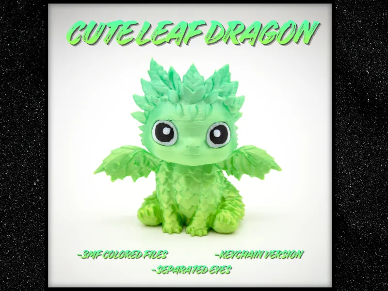 Cute Leaf Dragon + Keychain Version