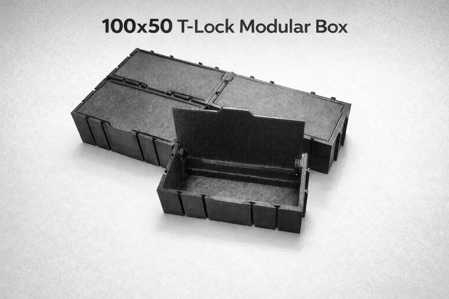 SnapStack T-Lock 50x50 Modular Storage box - Free 3D Print Model ...