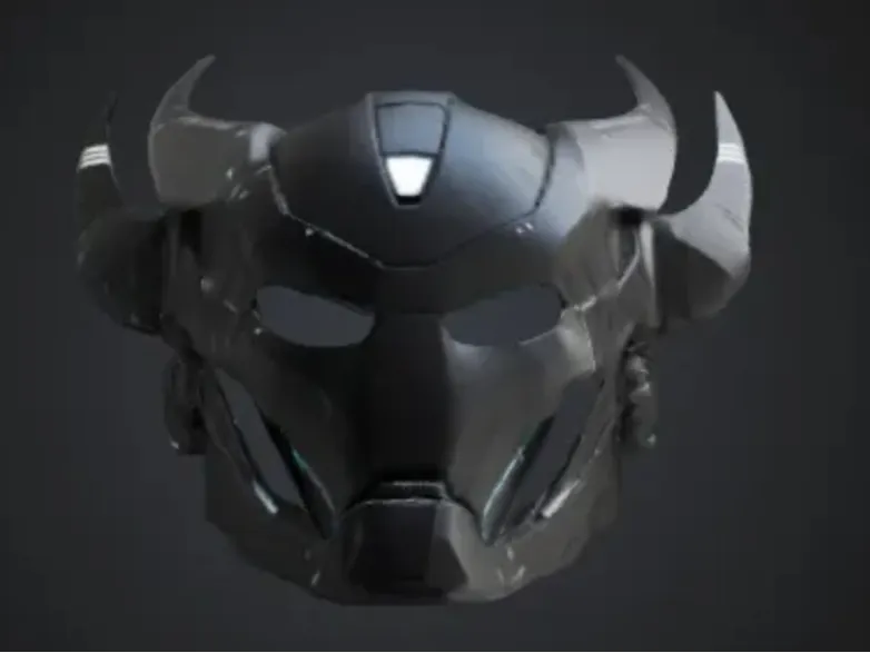 futuristic oni inspired mask