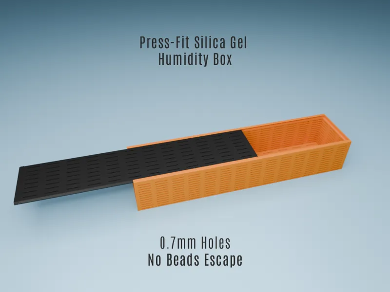 Silica gel humidity box with smaller holes