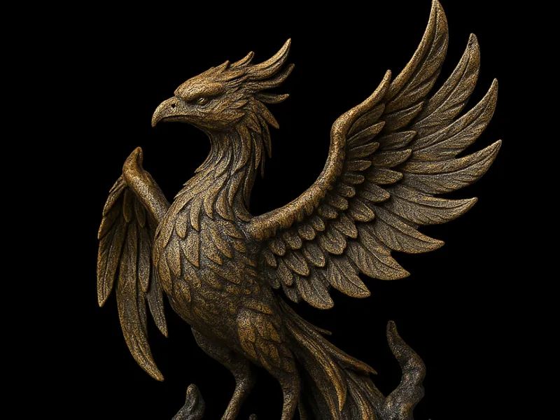 Phoenix rising aquarium decoration