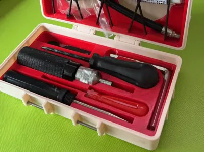 Motorcycle, electric scooter, tricycle, tubeless tire, tire repair tool, portable motorcycle quick tire repair storage box with mushroom plugs