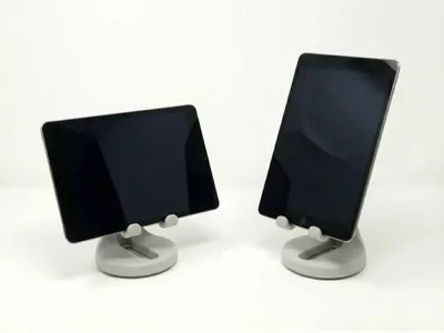 Desktop Tablet Stand - Supports Horizontal/Vertical Placement and Charging Cable Management