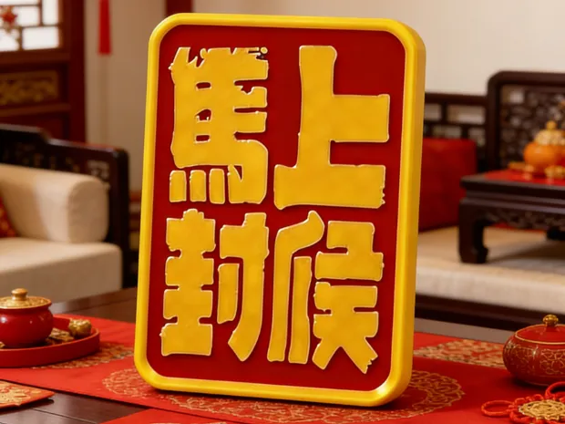 <马上封候>文字桌面相框摆件春节送朋友同事礼物 马年新年礼物 2026新年装饰 麦芽糖
