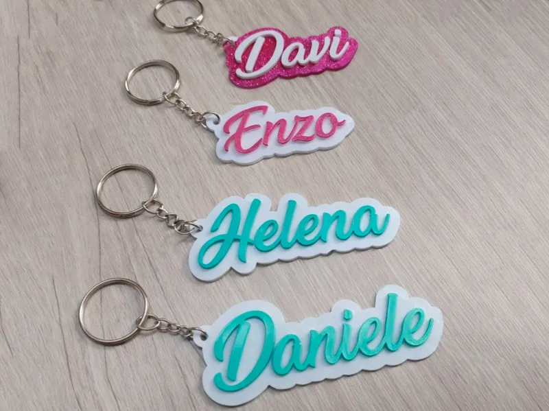 Chaveiro Personalizado com Nome 3D (Script)