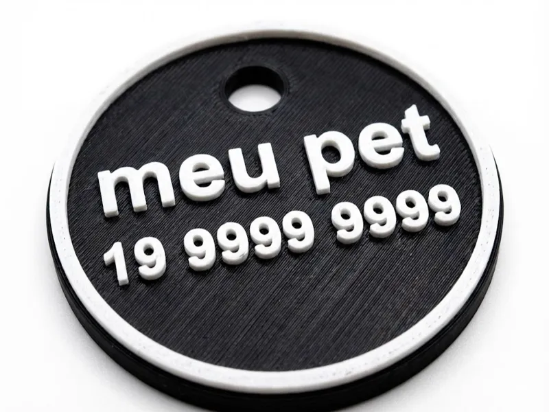 Tag de Identificação para Cachorro 3D