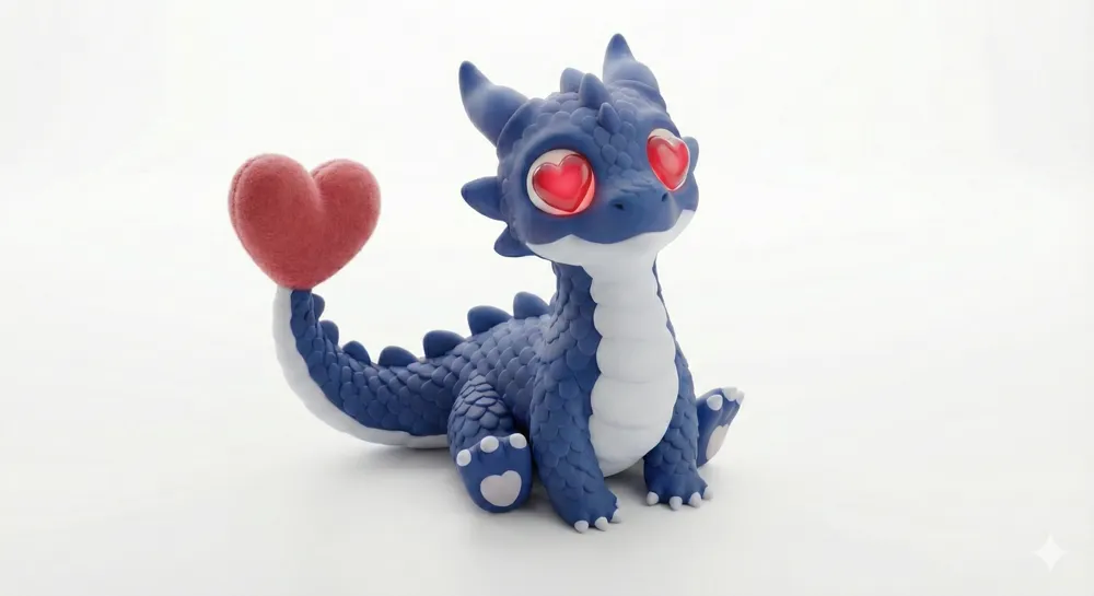 Heart Dragon MultiPart AMS - Free 3D Print Model - MakerWorld