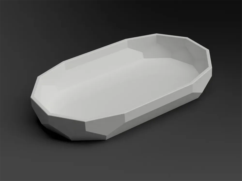 Low Poly Tray Bowl Oval - Free 3D Print Model - MakerWorld