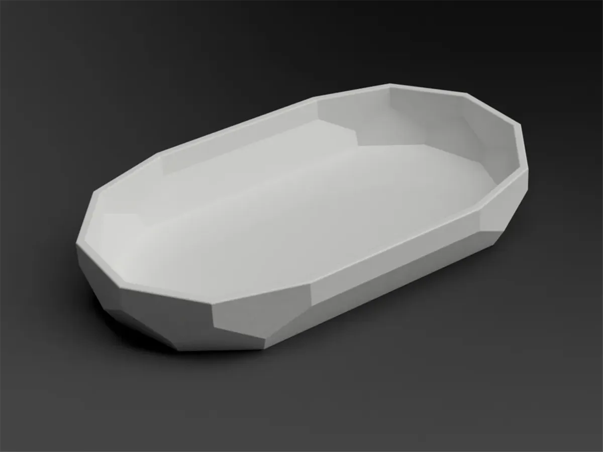 Low Poly Tray Bowl Oval - Free 3D Print Model - MakerWorld