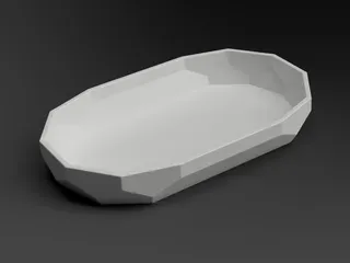 Low Poly Tray Bowl Oval - Free 3D Print Model - MakerWorld