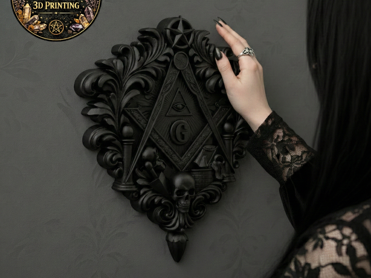 Gothic Masonic Wall Plaque Baroque Freemason