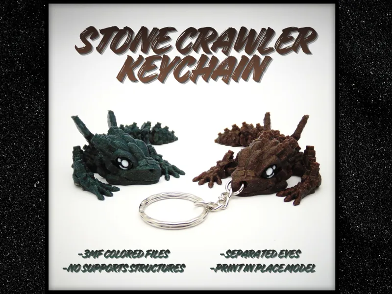 Stone Crawler Keychain Multicolor - Separated Eyes