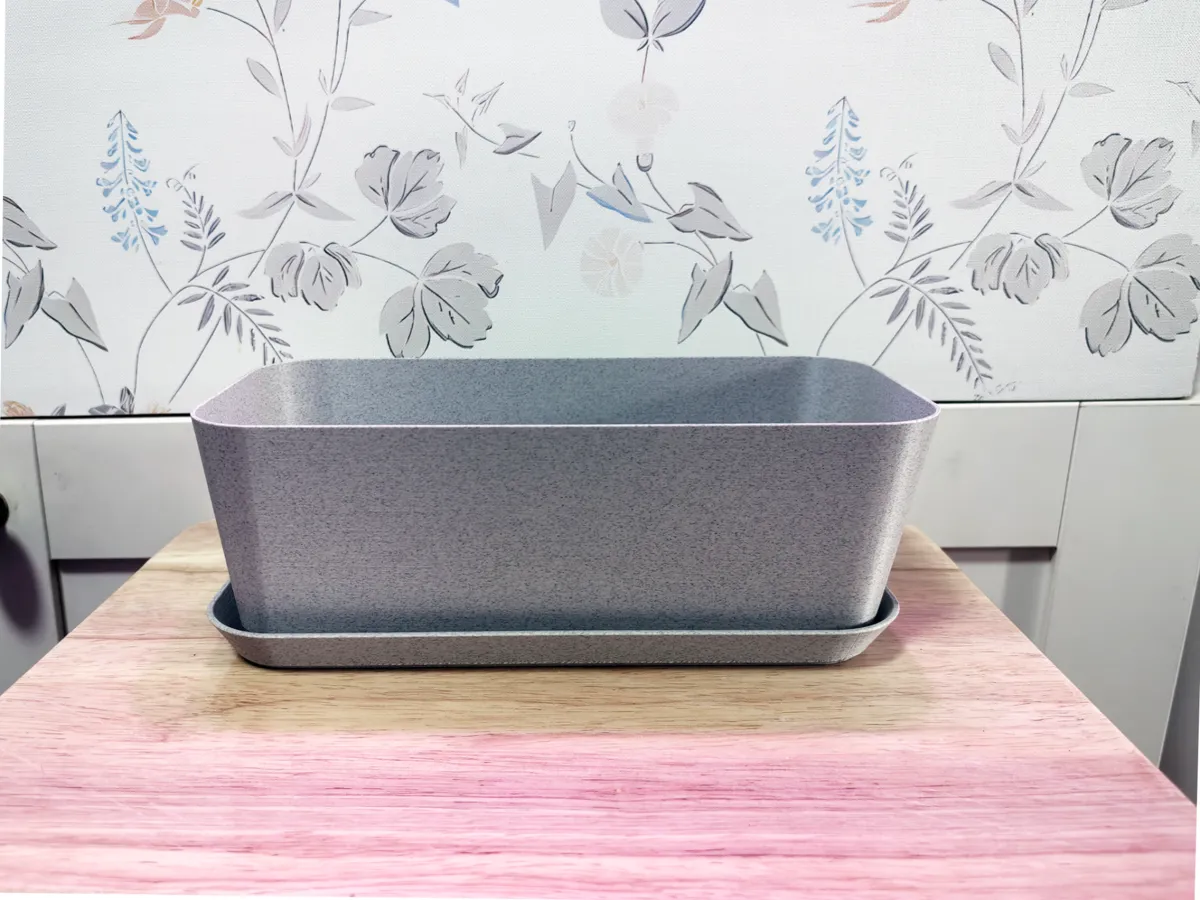 Jardinière rectangulaire avec soucoupe
