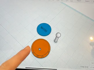 Coin with a case and a pin