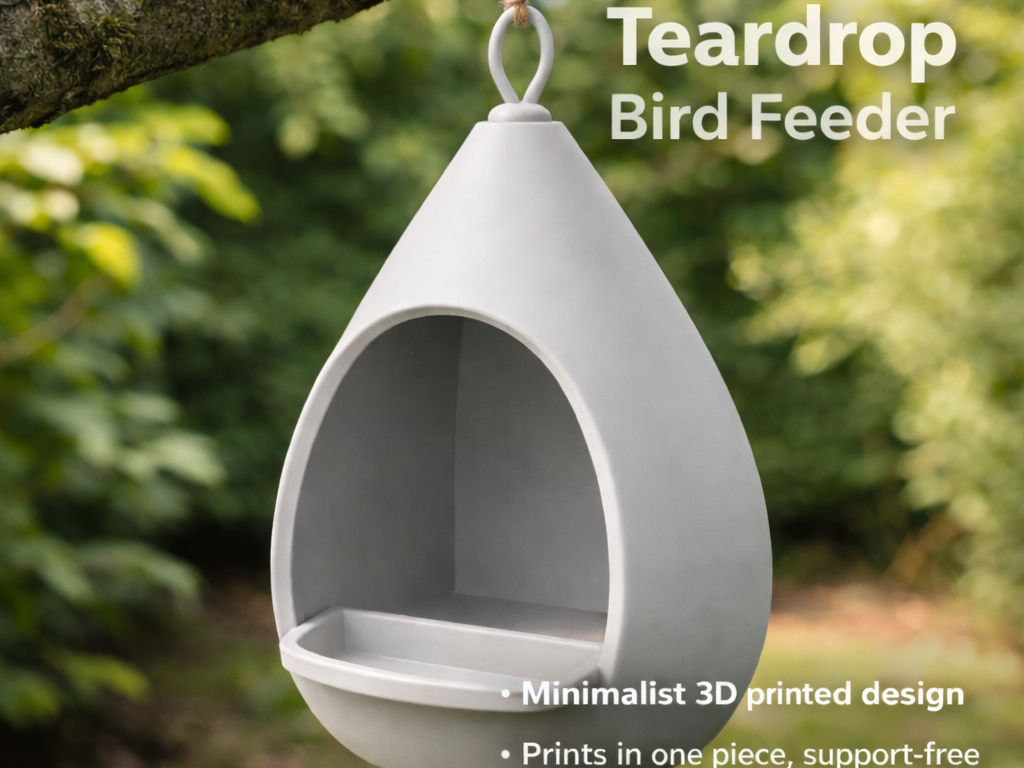 Teardrop Bird Feeder – Minimalist One-Piece Print